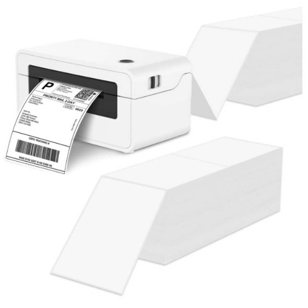 4" x 6" Direct Thermal Labels - Dual Fanfold Deck - 500 Thermal Labels